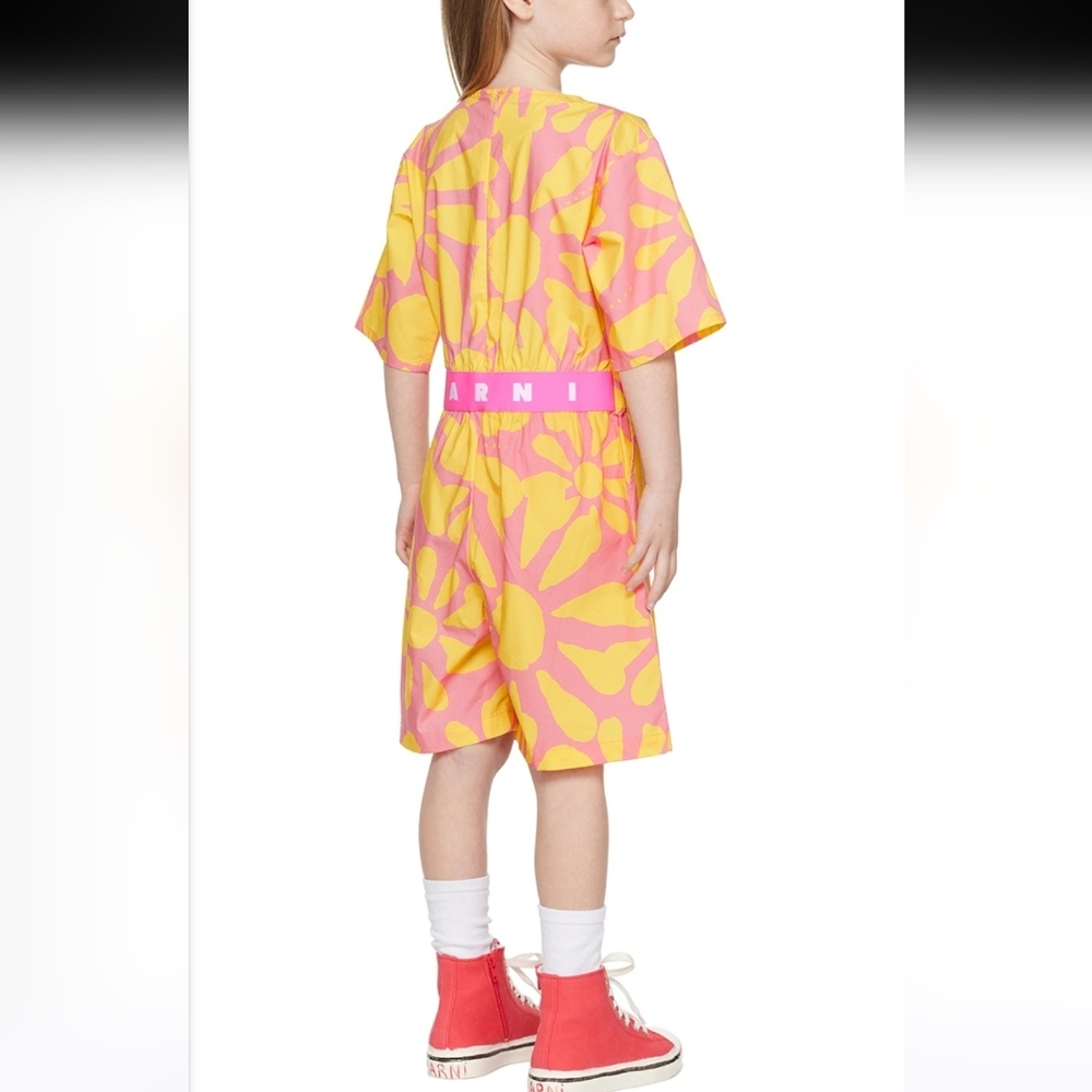 Marni Kids Floral Print Cotton Playsuit Size 6